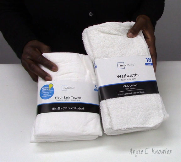 washcloths and flour sack towels instead of paper towels